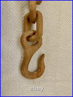#1 Vintage Folk Art Wood Carved Chain Whimsy 67 Excellent Condition From $342