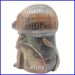 13 MCM Brutalist Glazed Clay Expressionist Sculpture Baboon Figure Monkey