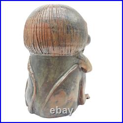 13 MCM Brutalist Glazed Clay Expressionist Sculpture Baboon Figure Monkey