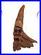 18 VTG'87 Hand Carved Wood Spirit Old Man Face Tree Bark Log Sculpture Signed