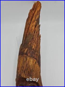 18 VTG'87 Hand Carved Wood Spirit Old Man Face Tree Bark Log Sculpture Signed