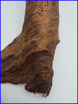 18 VTG'87 Hand Carved Wood Spirit Old Man Face Tree Bark Log Sculpture Signed