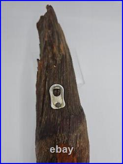 18 VTG'87 Hand Carved Wood Spirit Old Man Face Tree Bark Log Sculpture Signed