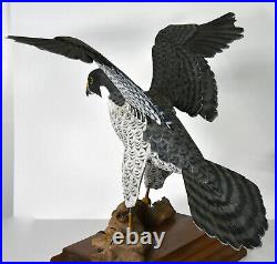 18 Vintage Ron Ushing Hand Carved Made Wooden Hawk Bird of Prey Americana