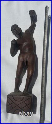 18 vintage wooden hand carved tribal headhunter