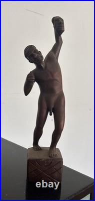 18 vintage wooden hand carved tribal headhunter