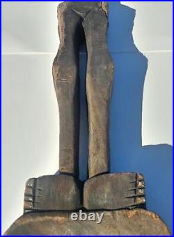 1800's Antique African Yoruba Hand Carved Wooden Spoon Sculpture