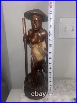 1945 Igorot Tribal Warrior Statues Philippines Vintage Original
