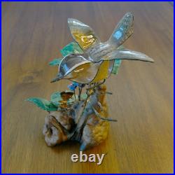 1950s Norman Brumm Sculpture Brown Song Sparrow with BUTTERFLY & Violets (VTG)