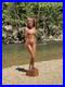 1960s Vintage Nude Asian Women Hand Carved DENSE Wood Sculpture- Farm Auction