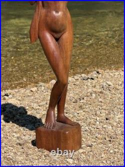 1960s Vintage Nude Asian Women Hand Carved DENSE Wood Sculpture- Farm Auction 1960s Vintage Nude Asian Women Hand Carved DENSE Wood Sculpture- Farm Auction