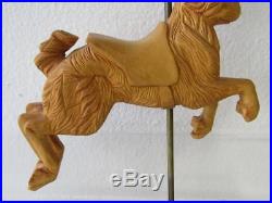 1986 Vintage Guyot Signed Rabbit Wood Carving Carousel Style Sculpture Bunny