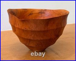 1999 Tom Dunne Vermont Studio Turned Wood Sculpture Vessel Bowl Vtg Art