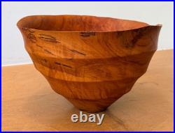 1999 Tom Dunne Vermont Studio Turned Wood Sculpture Vessel Bowl Vtg Art