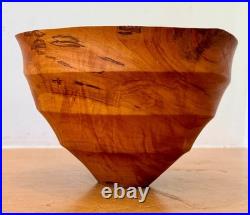 1999 Tom Dunne Vermont Studio Turned Wood Sculpture Vessel Bowl Vtg Art