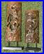 2 RARE VTG Wood Art Abstract Organic Sculptures Hand-Carved Mid-Century Modern