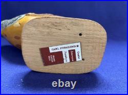 2 Vintage American Folkart Bird Carving Signed Carl Forslund Woodcock Shorebird