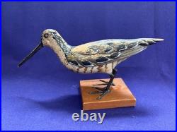 2 Vintage American Folkart Bird Carving Signed Carl Forslund Woodcock Shorebird