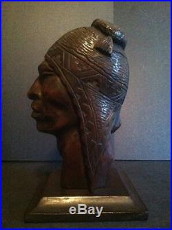 2 Vintage Aymara Natives Carved Wood Attributed to G. Arias Exceptional