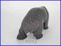 2 Vintage Bear Wood Carving Hand Carving Sculpture Bear Figurine Bear Cub