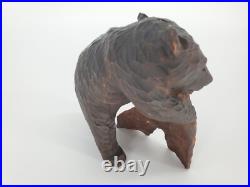2 Vintage Bear Wood Carving Hand Carving Sculpture Bear Figurine Bear Cub