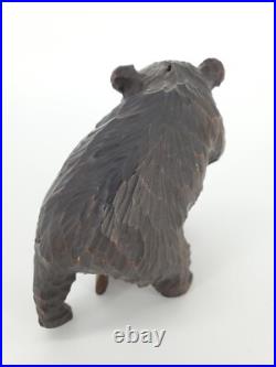 2 Vintage Bear Wood Carving Hand Carving Sculpture Bear Figurine Bear Cub