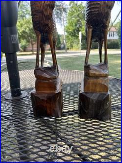 2 Vintage Hand Carved Wood Sculpture Elk Deer Stag Black Forest Style 20 READ 2 Vintage Hand Carved Wood Sculpture Elk Deer Stag Black Forest Style 20 READ