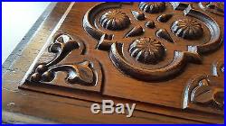 2 vintage carved wood panel Architectural salvage Wood carving N°2 12.6 x 12.48