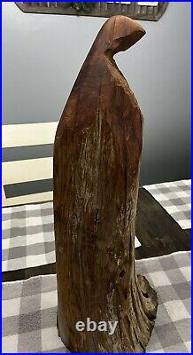 21 Vintage Hand Carved Wood Spirit Old Man Bearded Face With Robe/Foot