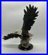 23x10 Vintage American Spirit Bald Eagle Spread Winged Sculpture Wood Base