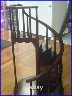 24 Wood Architectural Spiral Staircase Sculpture Model Vtg