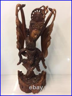 25 Vintage Balinese Hand Carved Wood Statue Legong Dancer Sculpture Bali Art