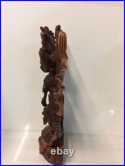 25 Vintage Balinese Hand Carved Wood Statue Legong Dancer Sculpture Bali Art