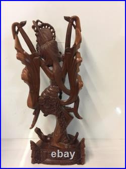 25 Vintage Balinese Hand Carved Wood Statue Legong Dancer Sculpture Bali Art