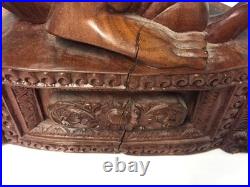 25 Vintage Balinese Hand Carved Wood Statue Legong Dancer Sculpture Bali Art