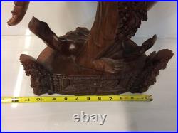 25 Vintage Balinese Hand Carved Wood Statue Legong Dancer Sculpture Bali Art