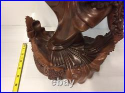 25 Vintage Balinese Hand Carved Wood Statue Legong Dancer Sculpture Bali Art