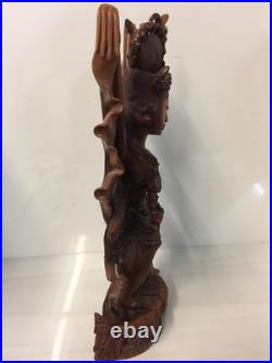 25 Vintage Balinese Hand Carved Wood Statue Legong Dancer Sculpture Bali Art