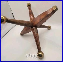 3 Large Mid Century Modern Oversized Wood Brass Jack Vintage Toy Sculpture Decor