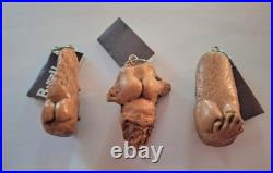 3 Nancy Tuttle Butt Head Hand Carving Collectible Vintage 1992 Keychains withtags