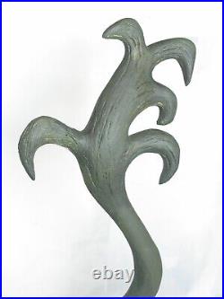 42 Vintage Thomas Langan Folk Art Large Unicorn Goat Wood Sculpture