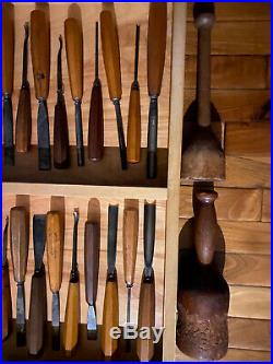 42 Vintage Wood Carving Chisels Tools $20 Each Otto Bergmann Black Cast Herring