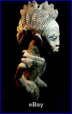 5KG African Carved Wood Special price Hand Vintage Art Ancient sculpture 1296