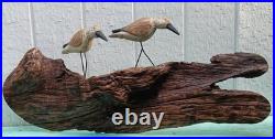 60s SANDPIPER driftwood wall sculpture vtg bird myrtle wood seattle beach cabin