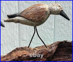 60s SANDPIPER driftwood wall sculpture vtg bird myrtle wood seattle beach cabin