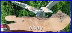 60s SANDPIPER driftwood wall sculpture vtg bird myrtle wood seattle beach cabin
