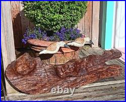 60s SANDPIPER driftwood wall sculpture vtg bird myrtle wood seattle beach cabin