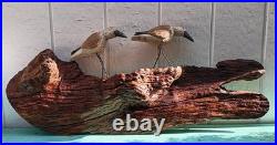 60s SANDPIPER driftwood wall sculpture vtg bird myrtle wood seattle beach cabin
