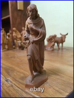 ANRI vintage Wood carving nativity set