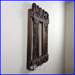 ART Ornate Vintage Original Wood Carving Wall Art Sculpture w Cherub Angels
